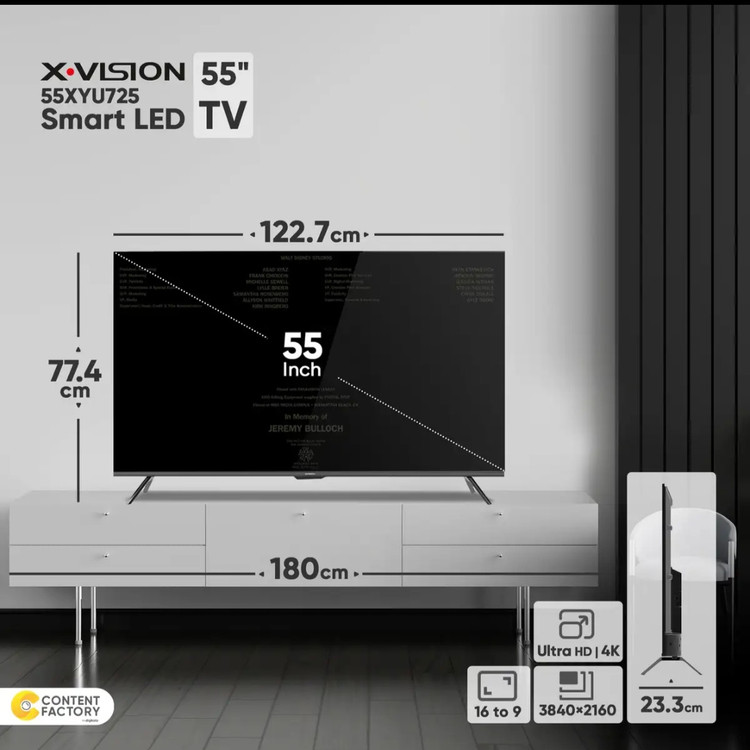 تلویزیون55اینچ مدل55XYU720ایکس ویژن